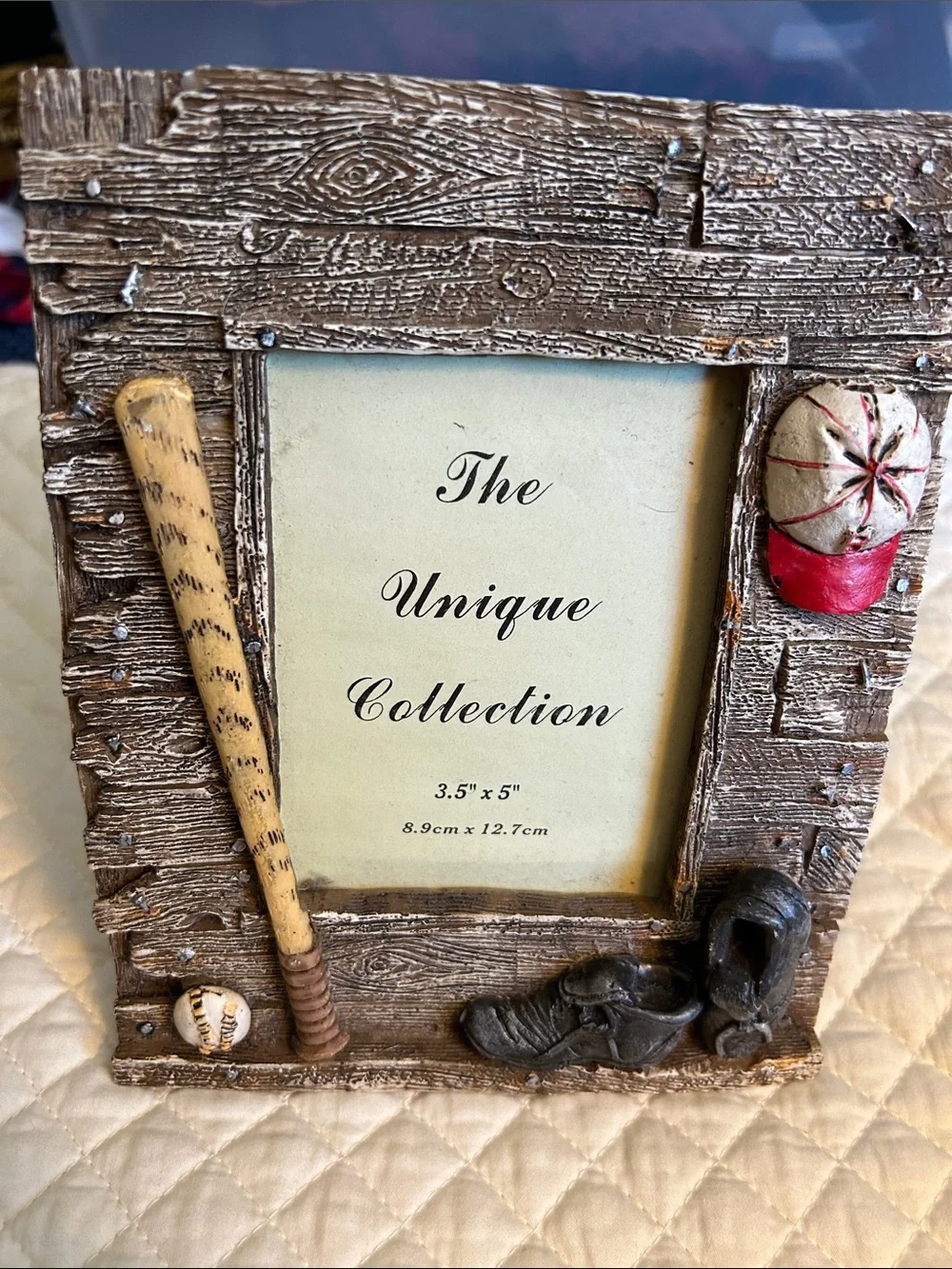 Baseball Themed Rustic Photo Frame in Brown